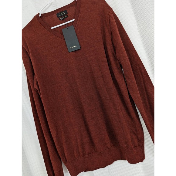 NWT! ZARA! BRICK RED SUPERFINE WOOL, AIRY LIGHTWEIGHT! SZ XL - Picture 8 of 8
